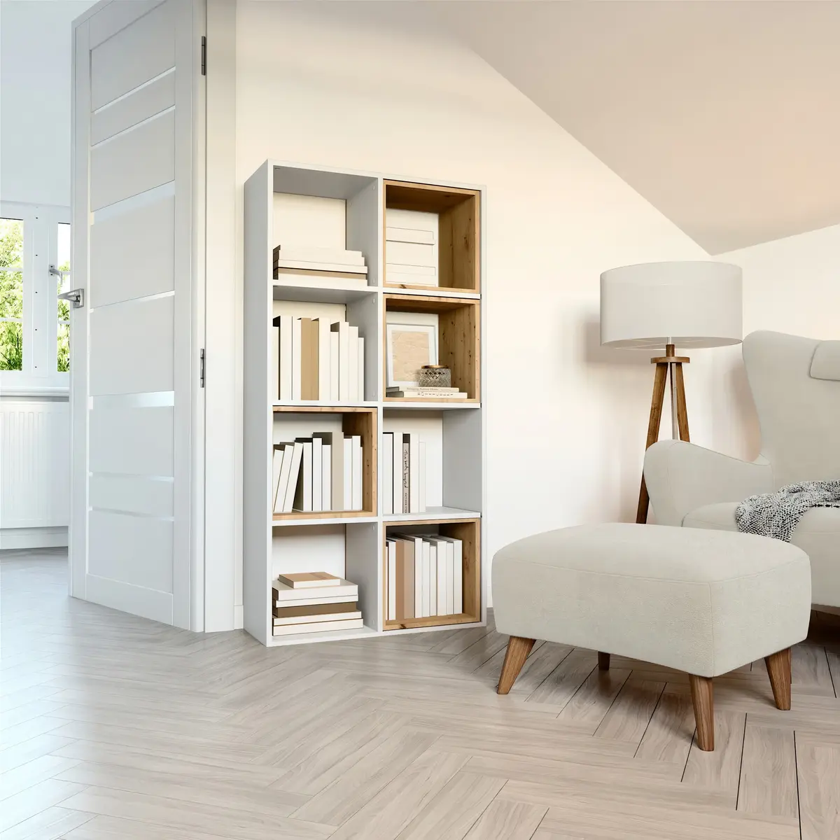 Topeshop MALAX 2X4 BIEL living room bookcase MALAX 2X4 BIEL Photo 3