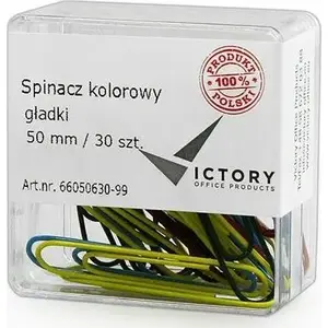 Paper clips Victory Office Product round 50 mm, pack of 30, mixed colors, plastic container