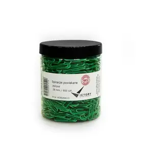 Office binder clips Victory Office Product round coated 28 mm, 800 pcs, green, large jar