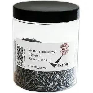 Paper Clips Victory Office Product triangular 22 mm, jar 1,000 pcs