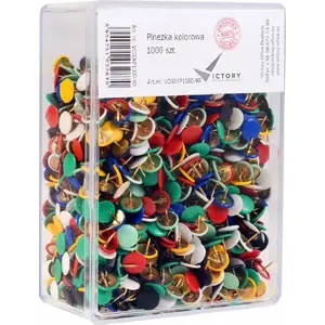 Кнопки Victory Office Product PINEZKI MIX КОЛЕРОВ 1000 шт в пластиковом контейнере