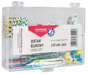 Office Products office set — pins and paper clips mix, 135 pieces