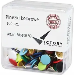 Кнопки Victory Office Product 100 шт. разноцветные в пластиковом контейнере