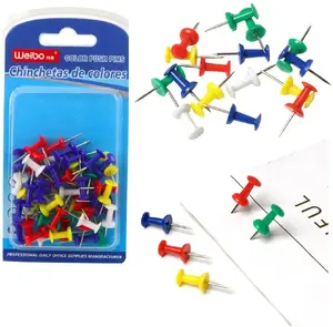 Push Pins Lean set for cork boards, office and school use, multicolored, 50 pcs