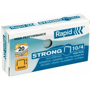 Скобы Rapid Strong 10/4, 1000 шт. (10K257L) — длина ножки 10 мм, ширина короны 4 мм