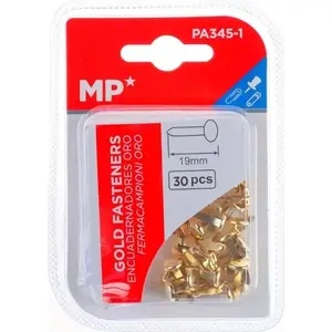 Decorative Brass Tacks Kacperek 19 mm, Pack of 30 — Gold-colored upholstery nails