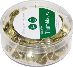 Brass drawing pins Stickn Office 100 pcs pack