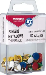 Push pins Office Products PINEZKI KOLOROWE 50 pcs, multicolored pushpins for bulletin boards