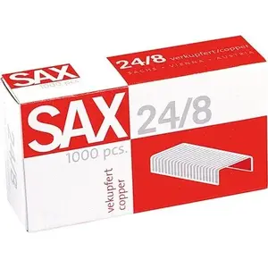 Скобы Sax 24/8, 1000 шт — стандартные канцелярские скобы для степлеров 24/8