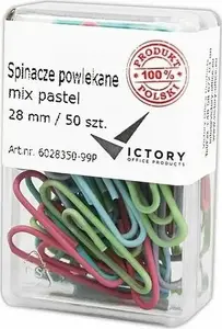 Binder clips Victory Office Product 28 mm round pastel mix, 50 pcs, plastic container