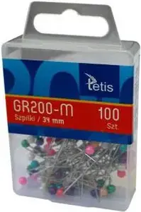 Tetis push pins 34 mm, colored head, pack of pushpins