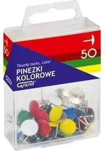 Colored Drawing Pins Grand model 146368, assorted colors, pack