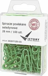 Paper Clips Victory Office Product round 28 mm 100 pcs pastel green hanging plastic container