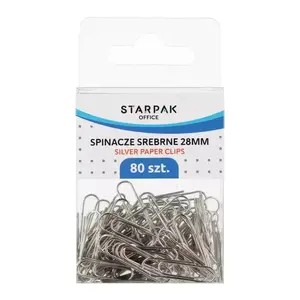 Staples / paper clips pack STARPAK STK SPI8 — metal, 80 pieces, reusable storage case