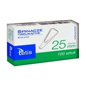 Triangular Paper Clips Tetis 25 mm, pack of 100 – metal triangular fasteners