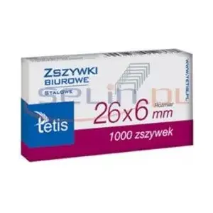 Скобы Tetis 26/6 — офисные скобы для стандартных степлеров, упаковка