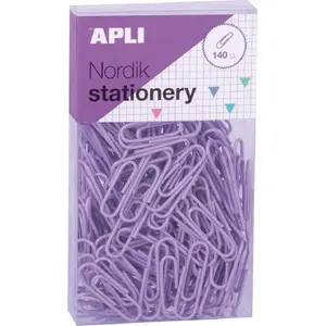 Apaļie saspraudes Apli Nordik 28 mm, 140 gab., pasteļu krāsu miks, iepakojums ar pakaramo