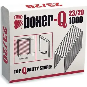 Скобы ICO Boxer Zszywki 23/20 гальванизированные, 23 мм ножка, 1000 шт.