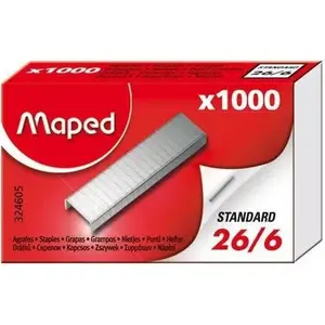 Скобы Maped 26/6, 1000 шт. (модель 203209) — стандартные офисные скобы для степлеров