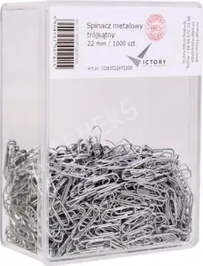 Clip / paper binder, Victory Office Product Spinacz 22 mm, pack 1000 pieces