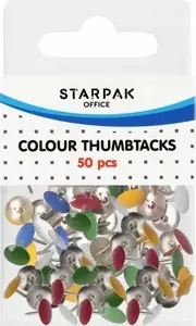 Staples STARPAK metal with collar 50 pcs — office pins in storage box