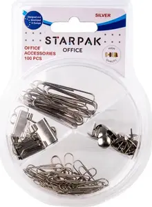 Скобы для степлера STARPAK STK AKC3 — 100 шт., серебристые офисные скобы