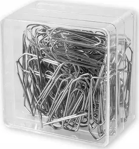 Paper Clips Victory Office Product 26 mm, triangular, 100 pcs, plastic container