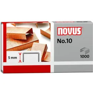 Скобы NOVUS Mini 10 (040-0207) — мелкие канцелярские скобы, размер 10, для легкой сшивки