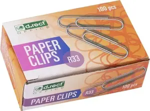 Metal binder clips D.Rect round 33 mm — pack of 100, model 325266