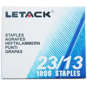 Staples Letack 23/13, 1,000 pcs — heavy-duty office staples for staplers
