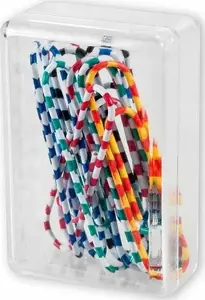 Paper clips Victory Office Product round 50 mm, 12 pcs, mixed colors, plastic container