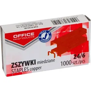 Скобы Office Products 24/6 медь-покрытие 1000 шт.