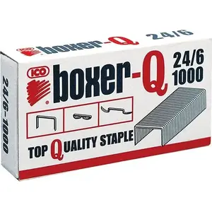 Скобы ICO Boxer 24/6, оцинкованная сталь, упаковка 1000 шт.