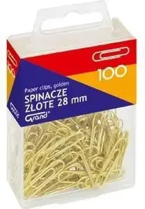 Paper clips Grand 28 mm gold, pack of 100 (model 167480)