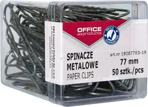 Металлические скрепки Office Products модель 18087763-19, 77 мм, 50 шт., серебристые