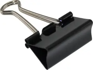 Binder clips Stickn foldback steel 30 mm black pack of 12
