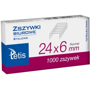 Скобы Tetis 24/6 GZ101-A — стандартные офисные скобы для степлеров 24/6
