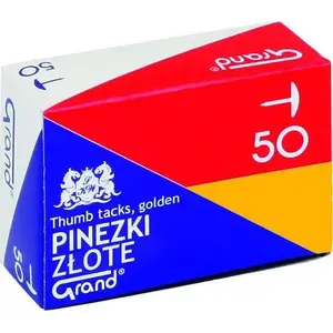 Thumb tacks Staples AB1429, gold, pack of 50