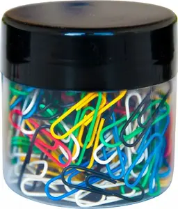 Binder Clips Q-Connect 28 mm round, 150 pcs in plastic jar, mixed colors