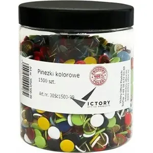 Кнопки канцелярские Victory Office Product банка 1500 шт. микс цветов — офисные кнопки
