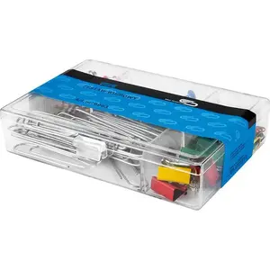 Office supply set Victory Office Product model 9963 — assorted paper clips, push pins and binder clips (113 pieces)