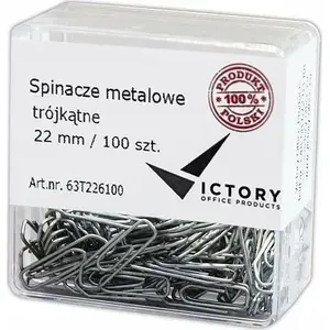 Paper Clips Victory Office Product triangular 22 mm, 100 pcs, plastic container