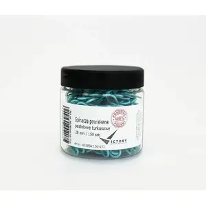 Скрепки Victory Office Product круглые 28 мм пастельный бирюзовый 150 шт. маленькая банка