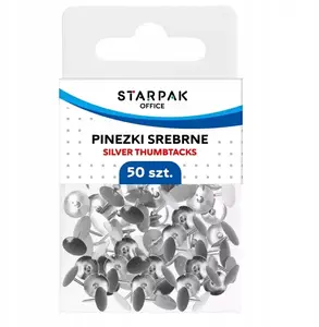 Push pins STARPAK STK PIN4 — metal head, silver, pack 50 pcs