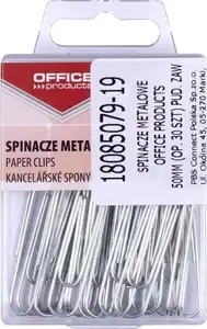 Металлические зажимы для бумаги 50 мм, серебристые, Office Products, 30 шт.