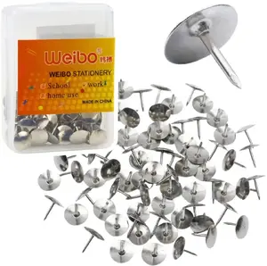 Push Pins Lean flat head office and school 40 pcs silver