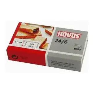 Скобы NOVUS 24/6, 1000 шт — стандартные офисные скобы, модель 040-0206 NO