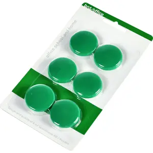 Stickn magnetic disc, green, Ø30 mm, pack of 6