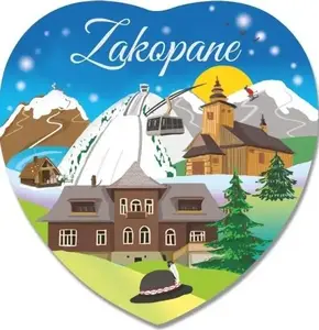 Pan Dragon Magnes I love Poland Zakopane — магнит для подвеса/сувенир, модель ILP-MAG-C-ZAK-14
