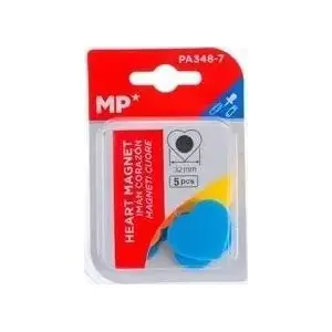 Magnetic heart-shaped fridge magnets, pulp bamboo, set of 5, assorted colors